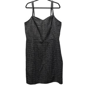 Lane Bryant black tweed adjustable/removable straps dress size 20 guc